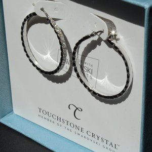 Lena Hoop Earrings - Touchstone Crystal by Swarovski